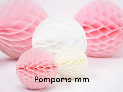 Pompoms, honeycumbs mm för att hänga upp